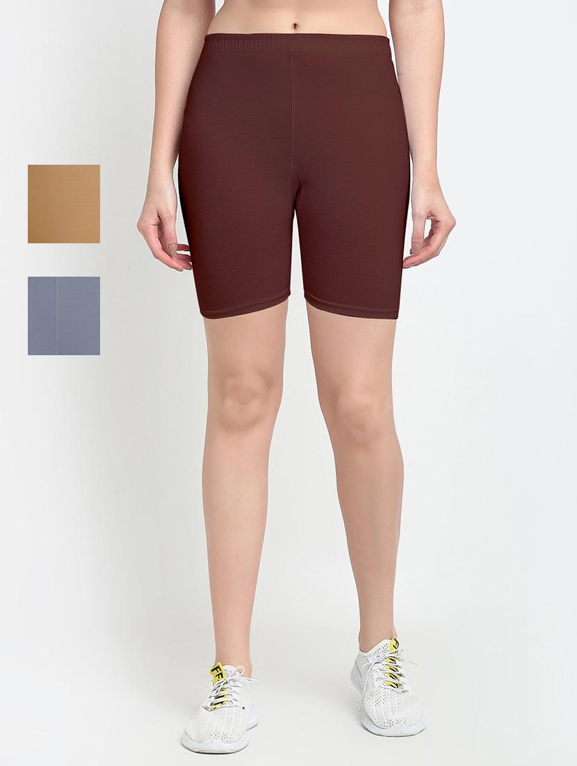 pack of 3 mid rise solid short - 18904261 -  Zoom Image - 0