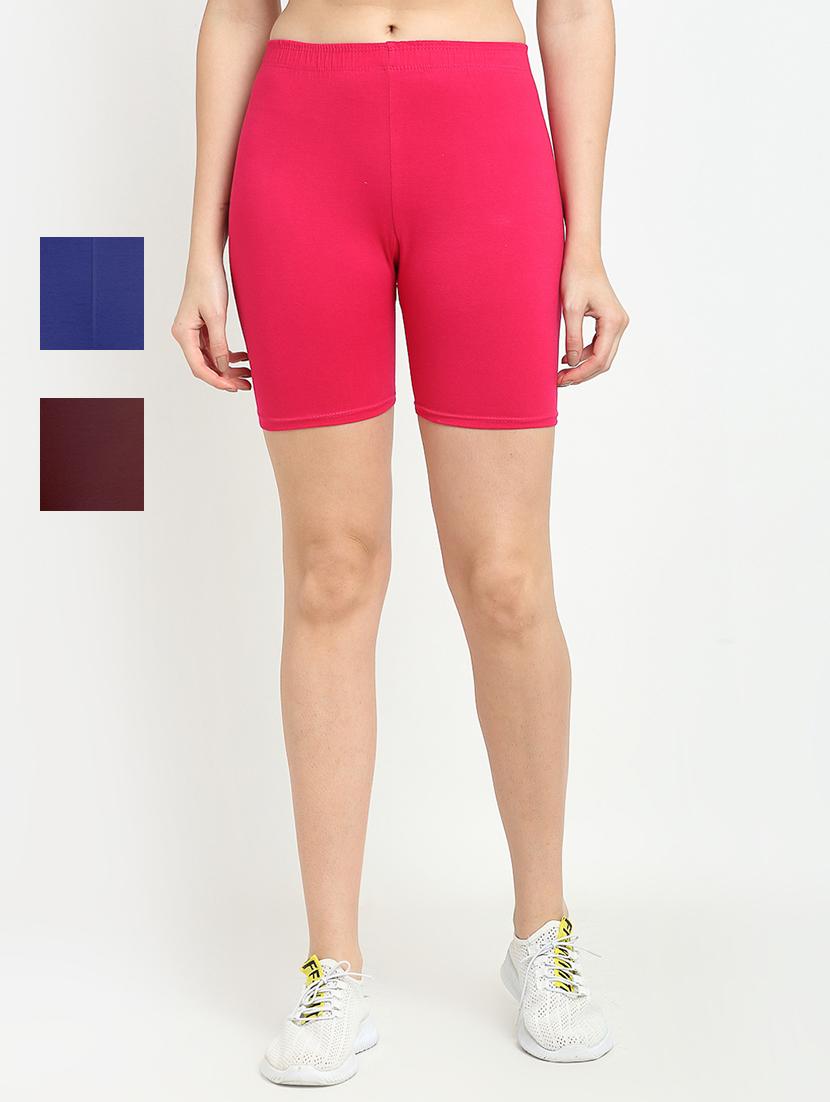 pack of 3 mid rise solid short - 18904262 - Zoom Image - 0