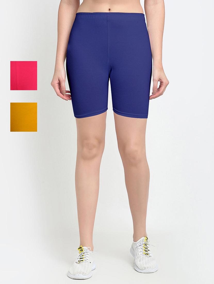 pack of 3 mid rise solid short - 18904268 -  Zoom Image - 0