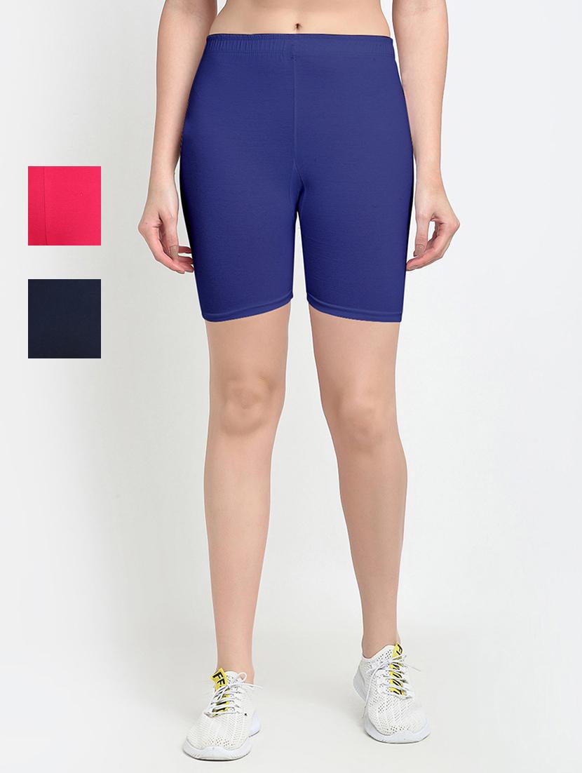 pack of 3 mid rise solid short - 18904273 -  Zoom Image - 0