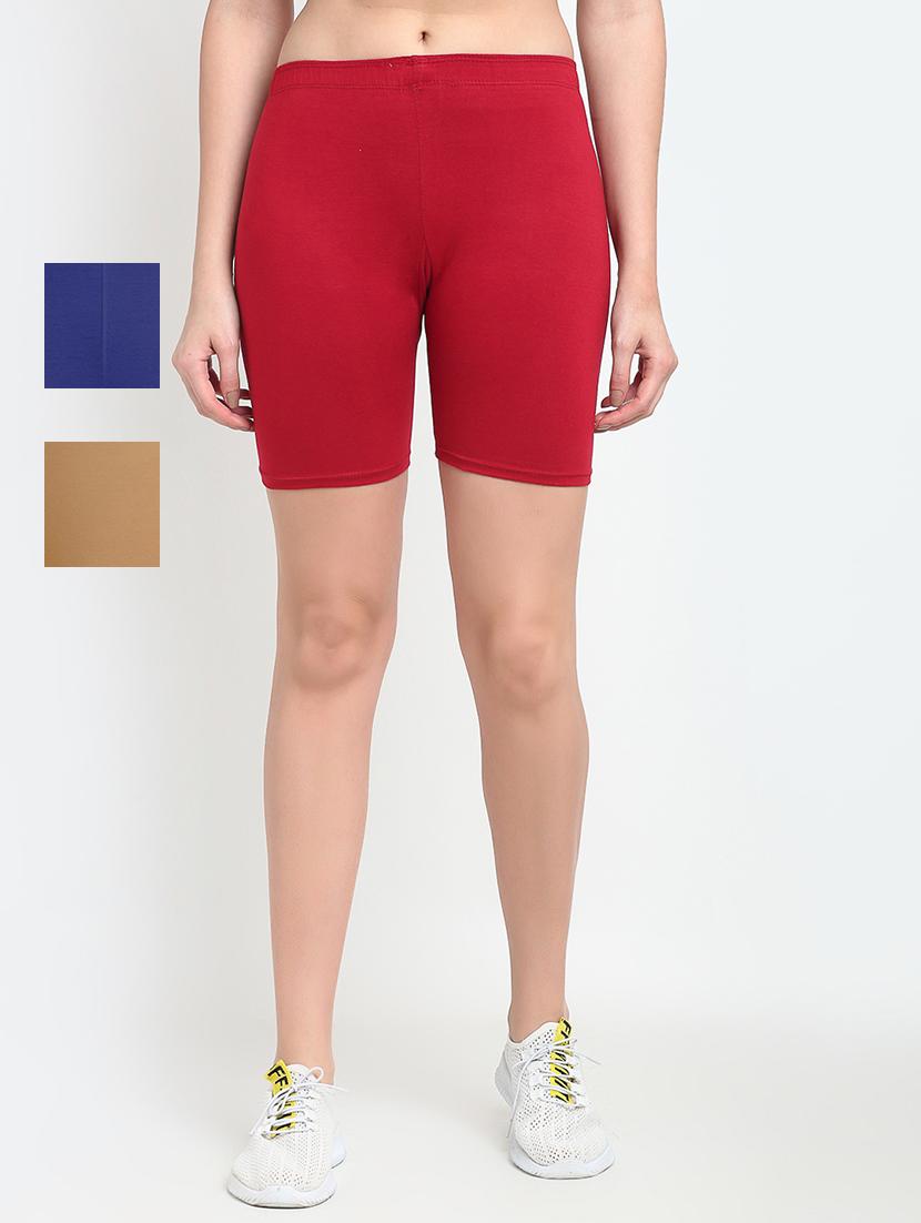 pack of 3 mid rise solid short - 18904301 - Zoom Image - 0