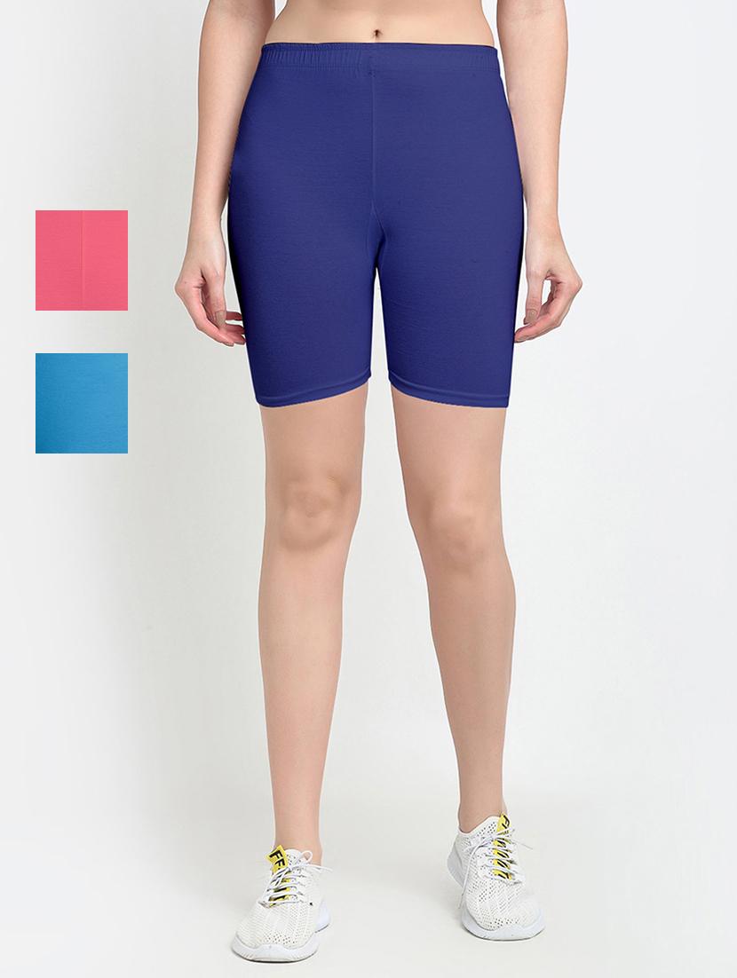 pack of 3 mid rise solid short - 18904307 -  Zoom Image - 0