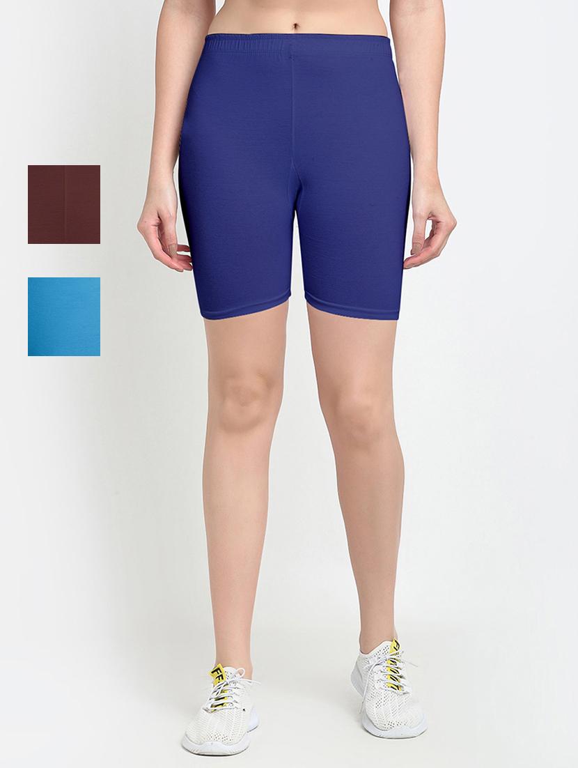 pack of 3 mid rise solid shorts  - 18904325 -  Zoom Image - 0