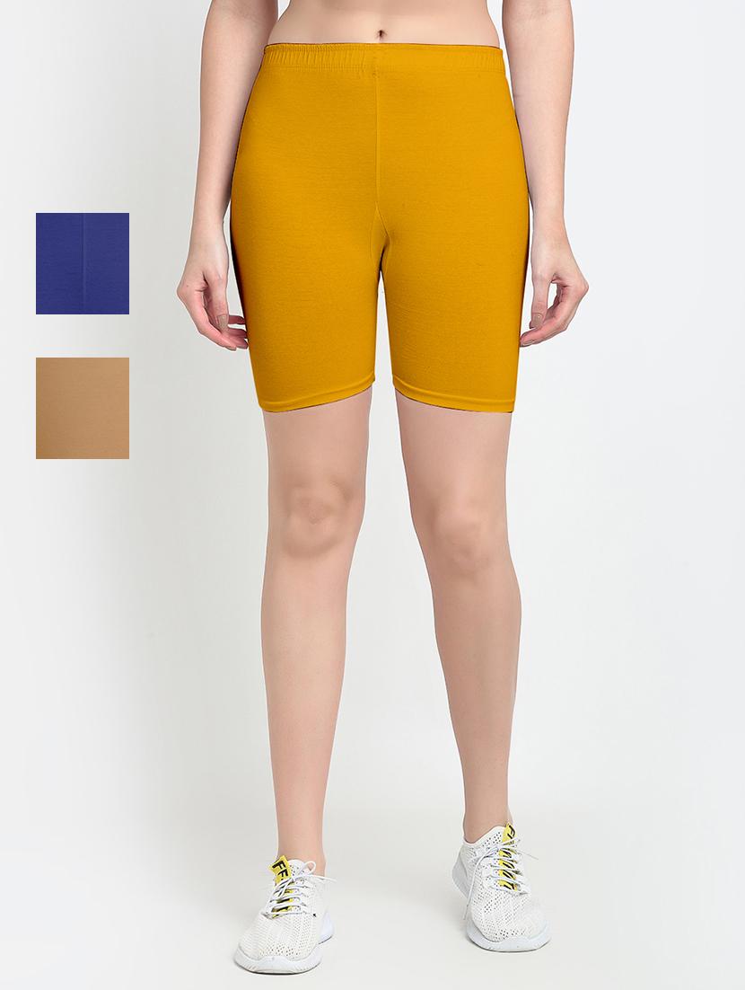 pack of 3 mid rise solid shorts - 18904333 - Zoom Image - 0