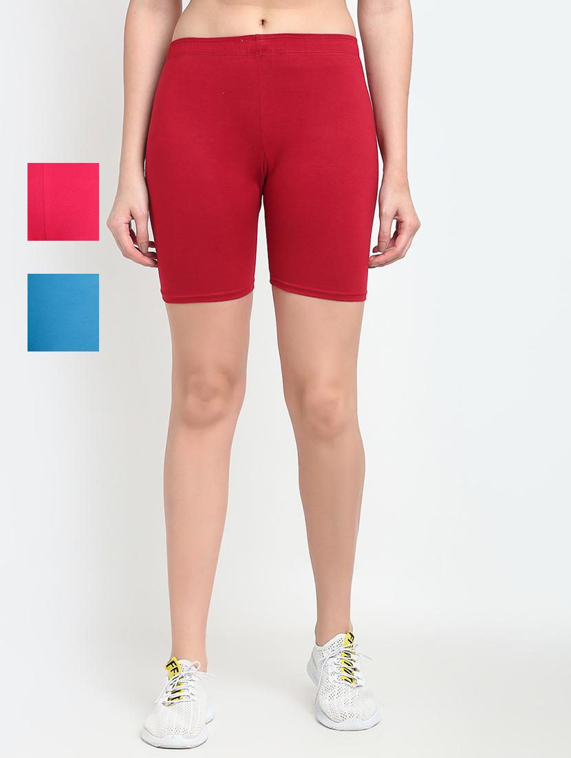 pack of 3 mid rise solid shorts - 18904345 - Zoom Image - 0