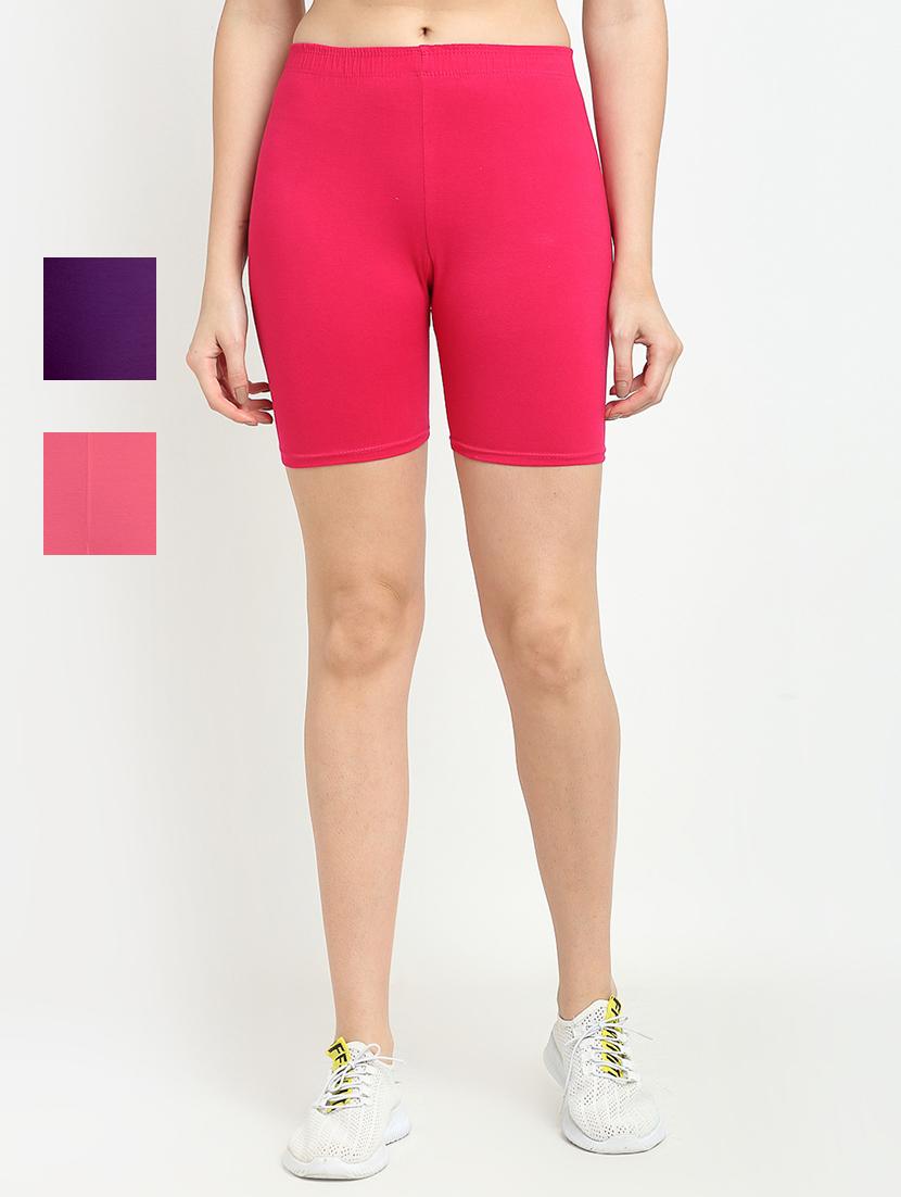 pack of 3 mid rise solid shorts  - 18904348 -  Zoom Image - 0