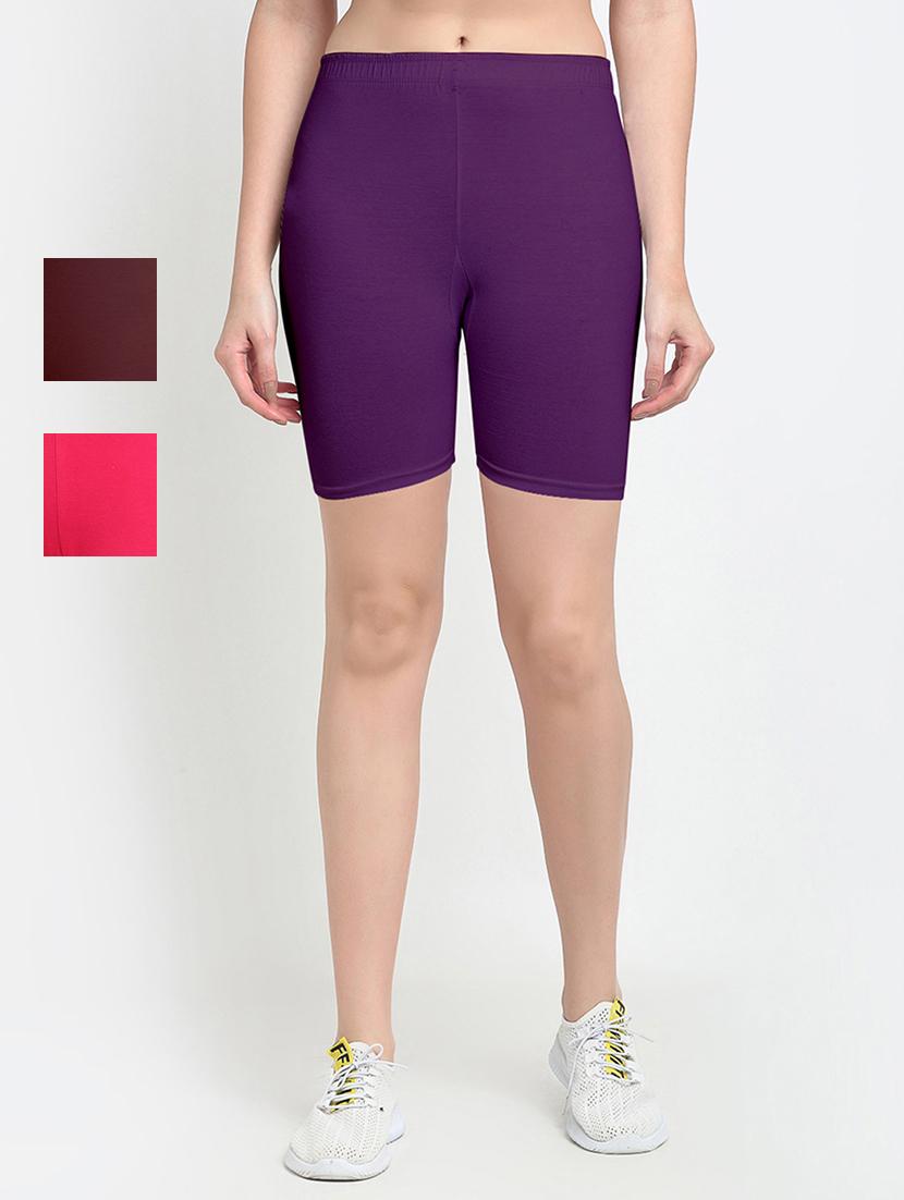 pack of 3 mid rise solid shorts  - 18904359 -  Zoom Image - 0