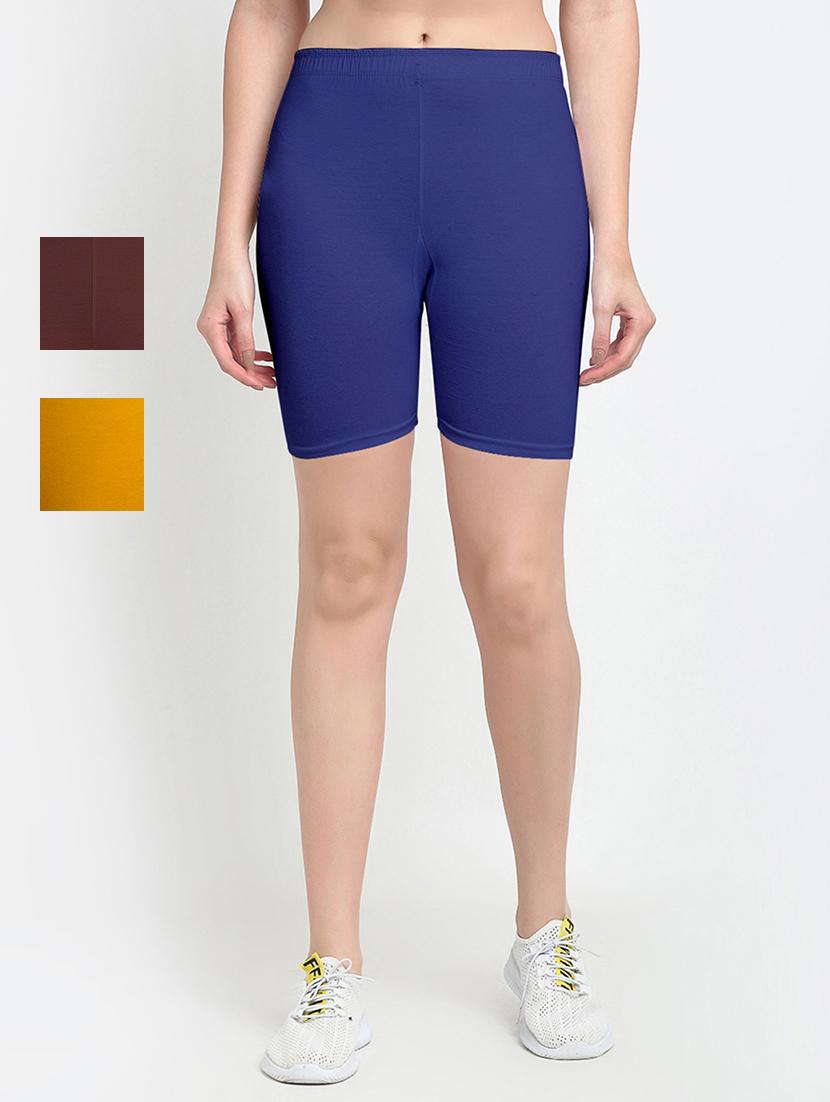 pack of 3 mid rise solid shorts  - 18904367 -  Zoom Image - 0