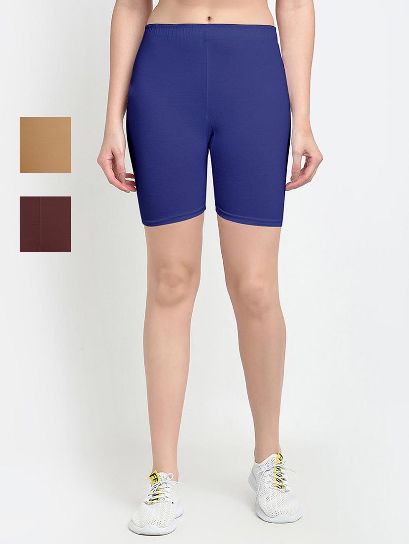 pack of 3 mid rise solid shorts - 18904370 - Zoom Image - 0