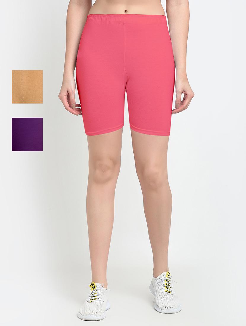 pack of 3 mid rise solid shorts  - 18904382 -  Zoom Image - 0