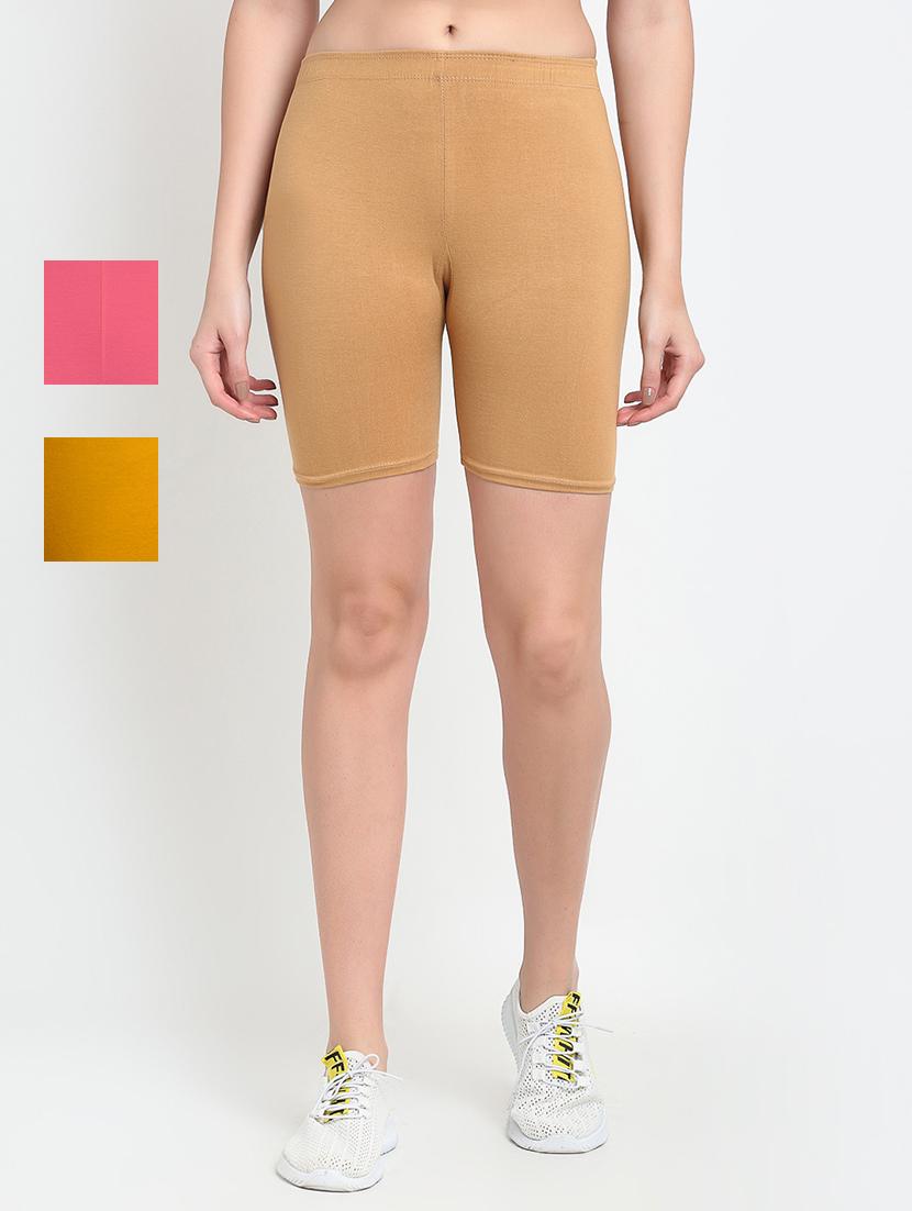 pack of 3 mid rise solid shorts  - 18904388 -  Zoom Image - 0