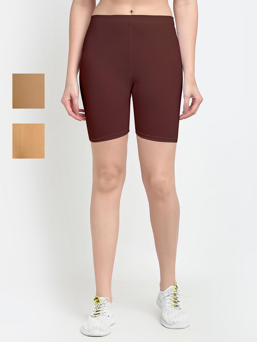 pack of 2 mid rise solid shorts - 18904404 -  Zoom Image - 0