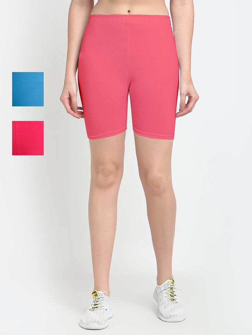 pack of 3 mid rise solid shorts - 18904415 - Zoom Image - 0
