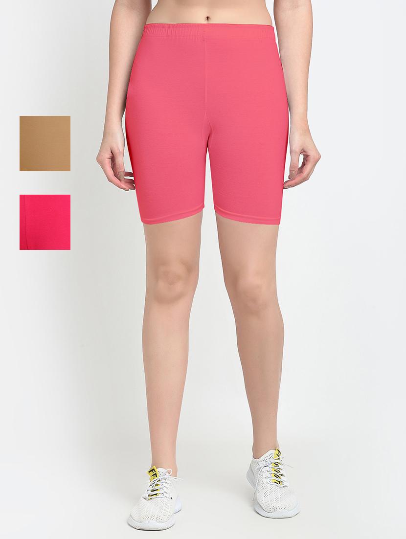 pack of 3 mid rise solid shorts  - 18904420 -  Zoom Image - 0