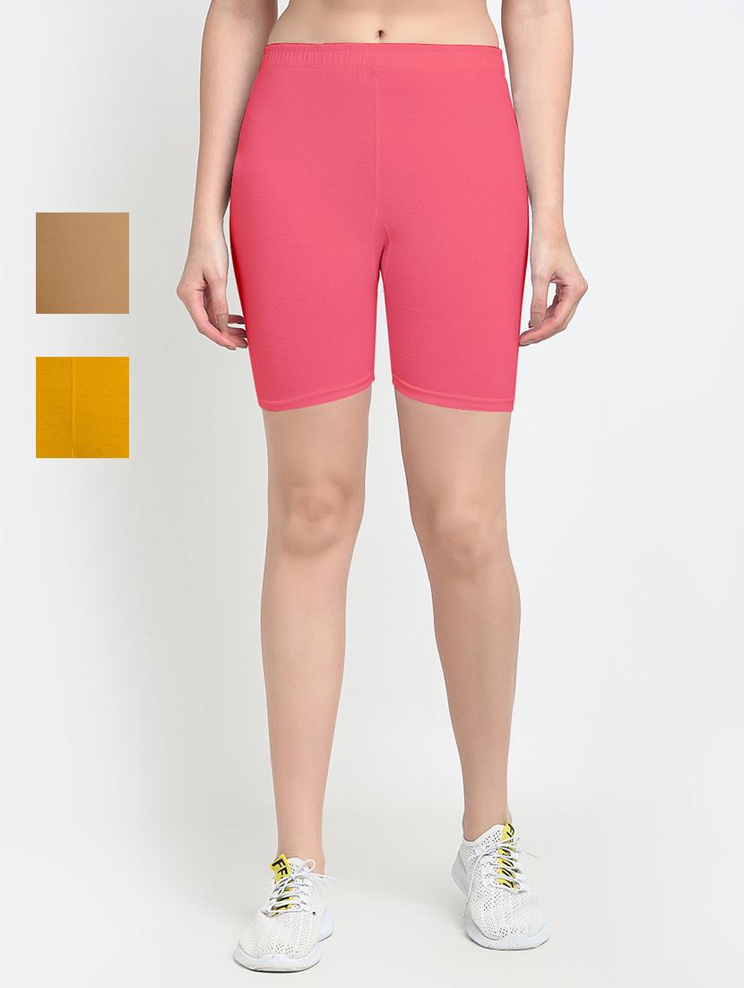 pack of 3 mid rise solid shorts  - 18904461 -  Zoom Image - 0