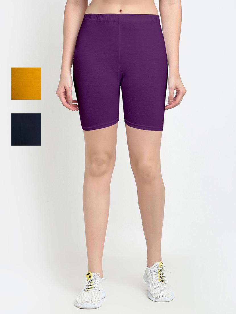 pack of 2 mid rise solid shorts - 18904466 -  Zoom Image - 0