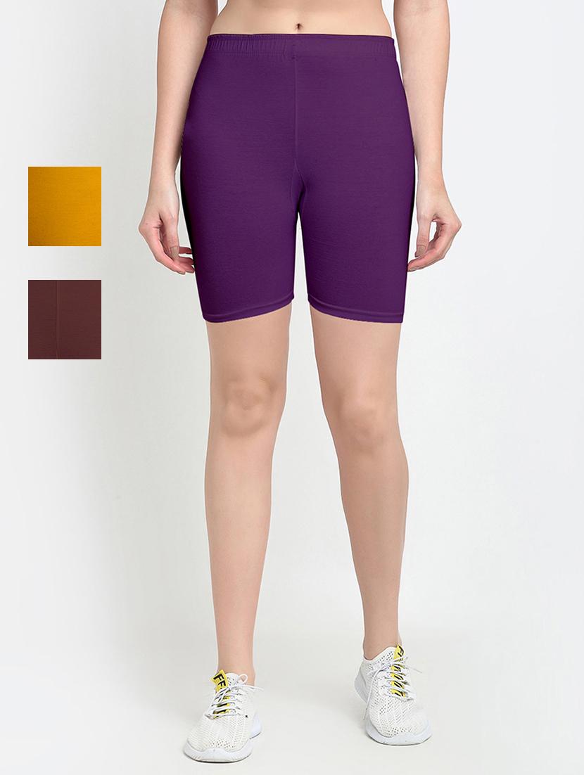 pack of 2 mid rise solid shorts - 18904470 -  Zoom Image - 0