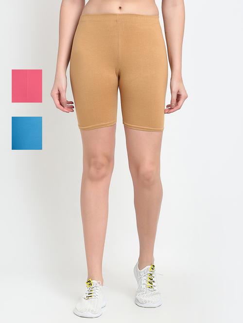 pack of 2 mid rise solid shorts - 18904473 -  Standard Image - 0