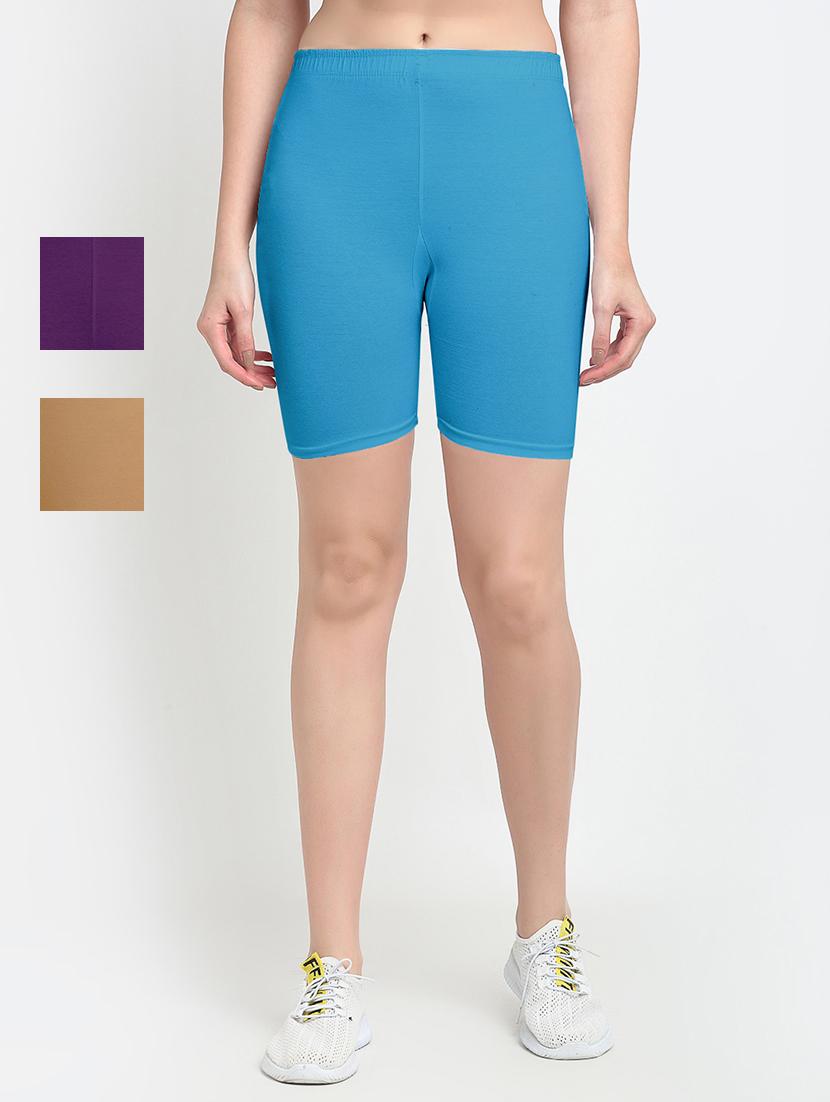 pack of 2 mid rise solid shorts - 18904475 -  Zoom Image - 0