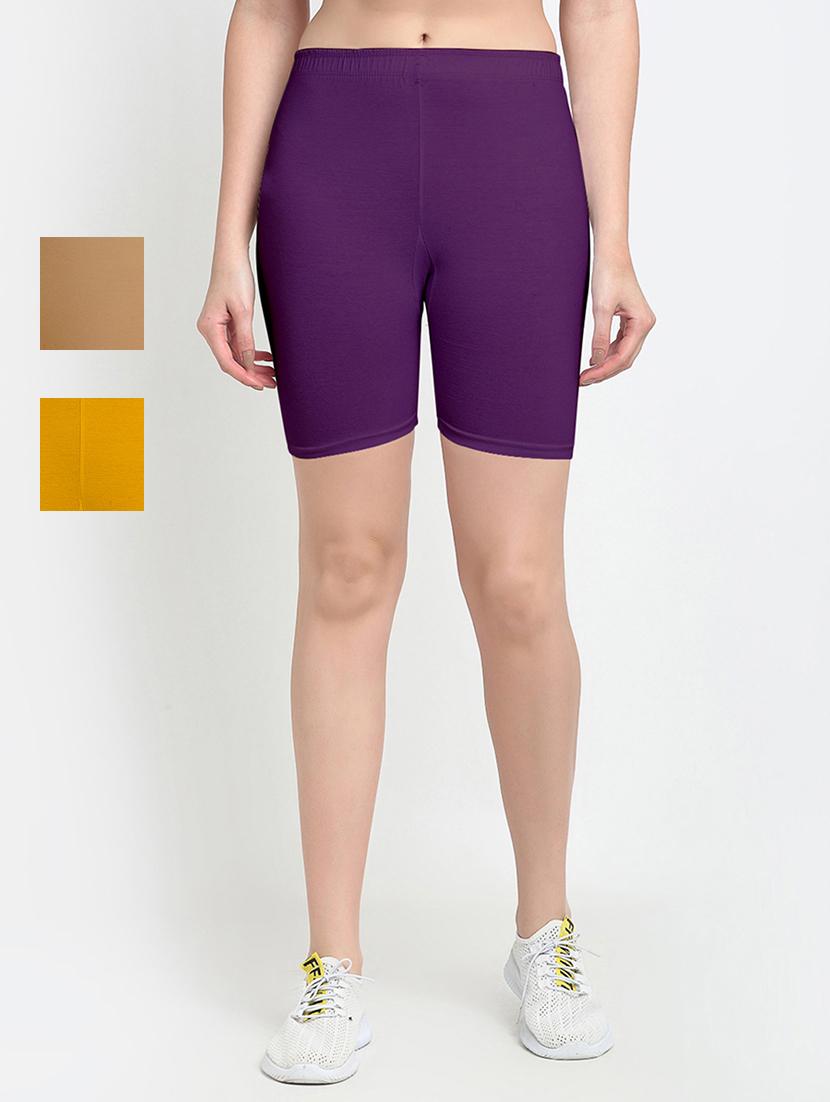 pack of 2 mid rise solid shorts - 18904477 -  Zoom Image - 0