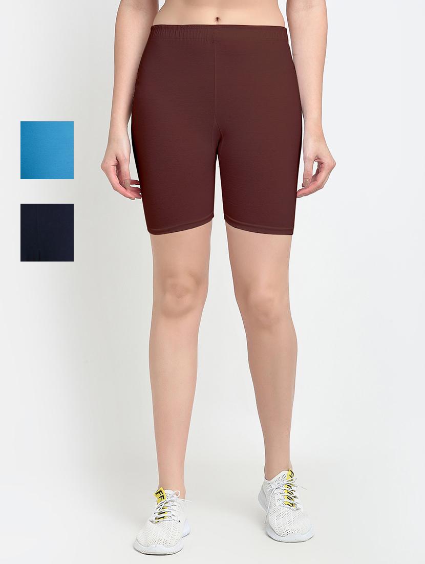 pack of 2 mid rise solid shorts - 18904478 -  Zoom Image - 0