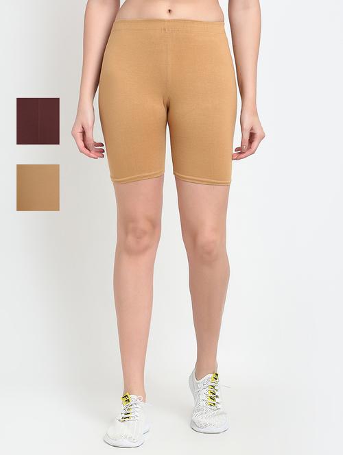 pack of 2 mid rise solid shorts - 18904496 -  Standard Image - 0