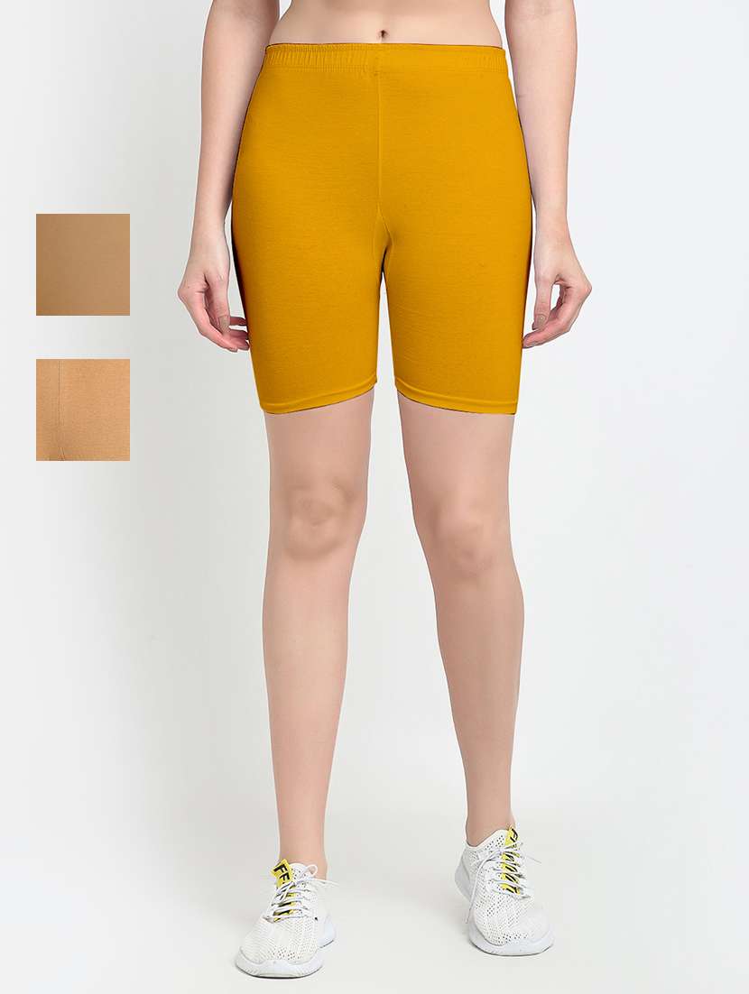 pack of 2 mid rise solid shorts