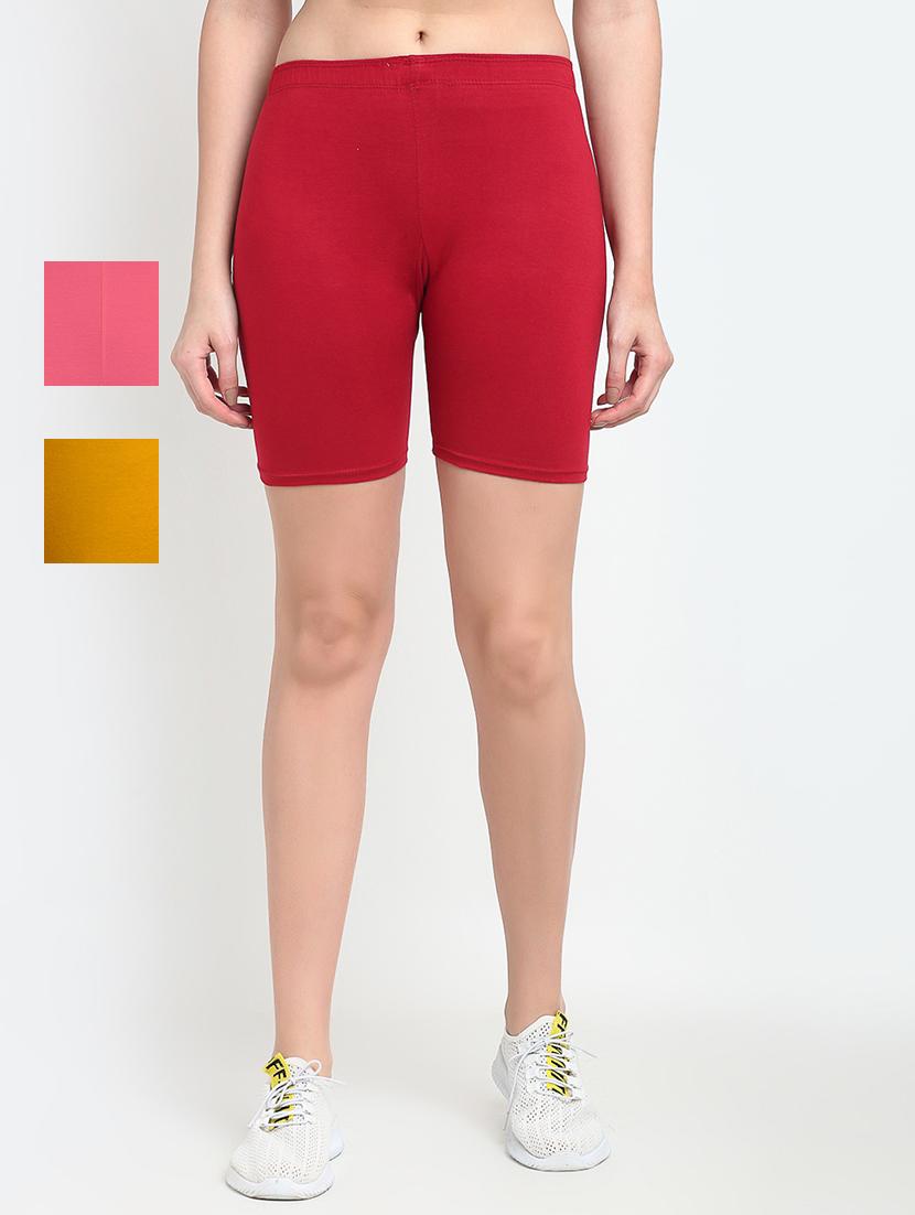 pack of 2 mid rise solid shorts - 18904504 -  Zoom Image - 0