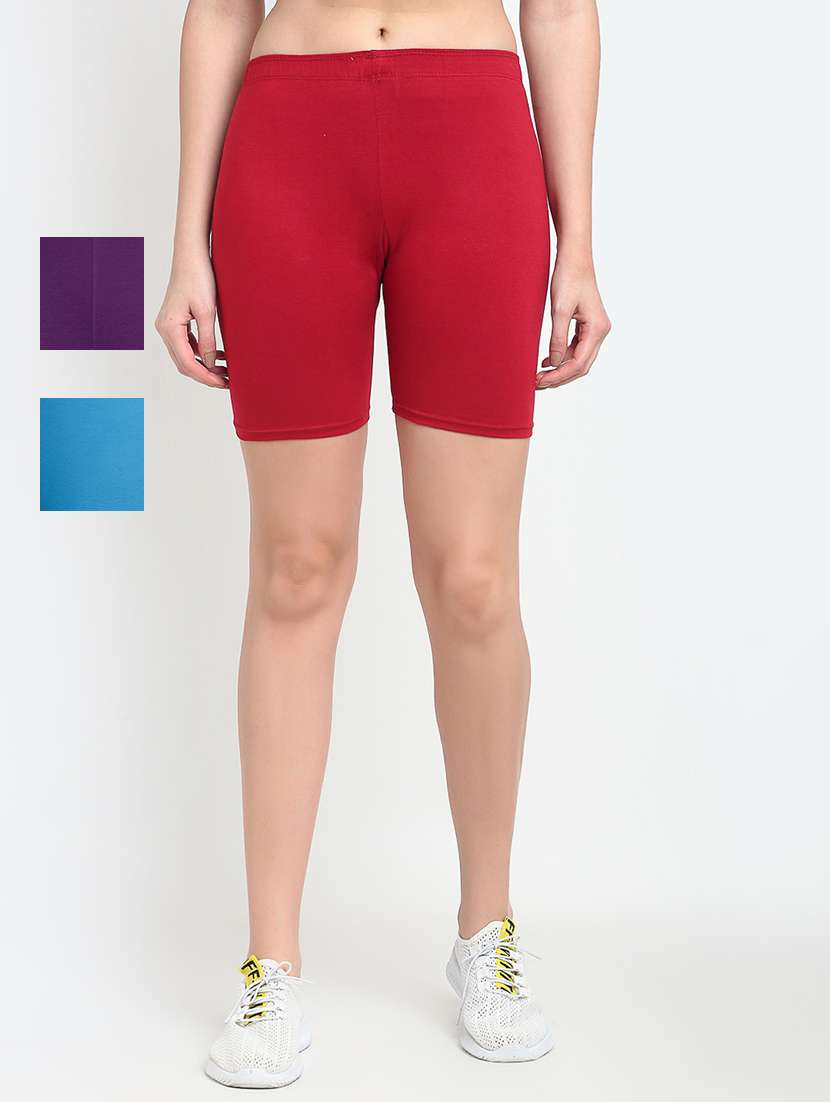 pack of 2 mid rise solid shorts