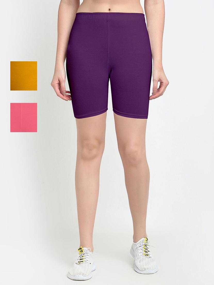 pack of 2 mid rise solid shorts - 18904521 -  Zoom Image - 0