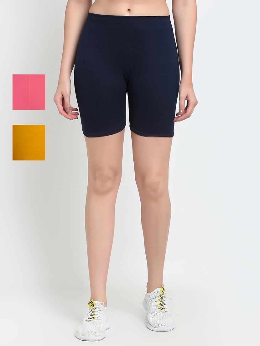 pack of 2 mid rise solid shorts - 18904525 -  Zoom Image - 0