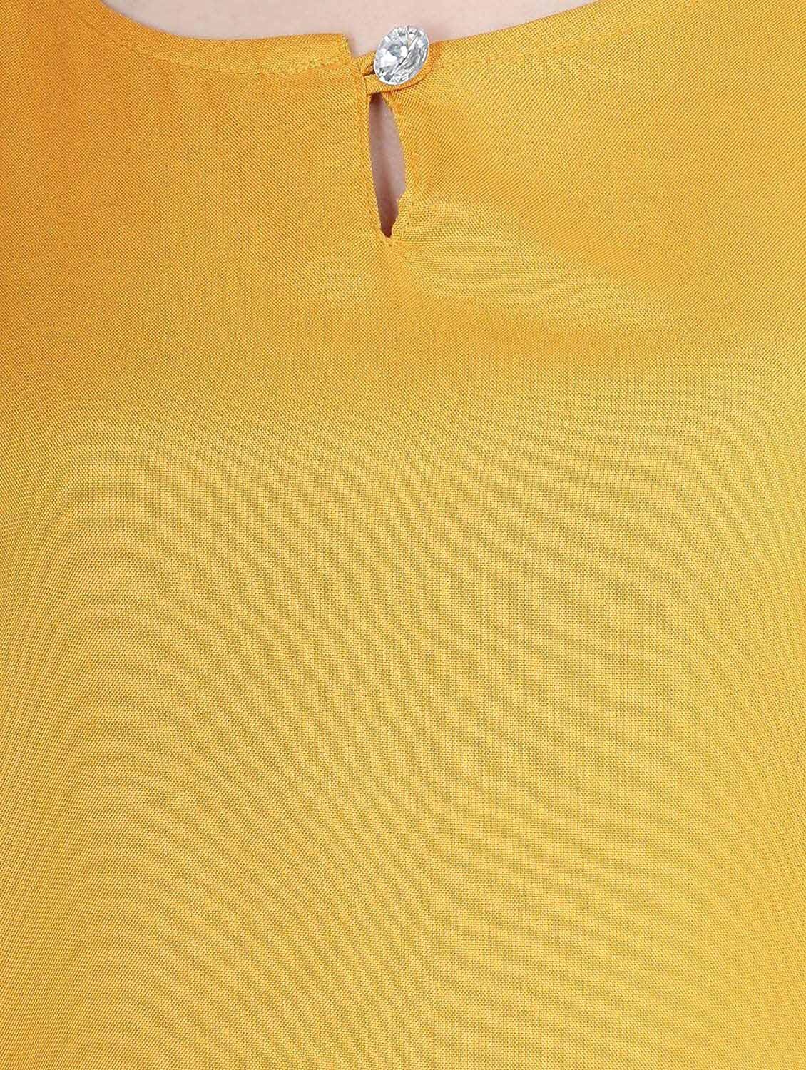 yellow solid full leg jumpsuit - 18904569 - Standard Image - 3