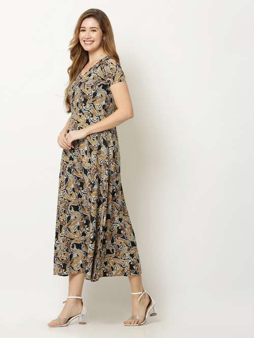 multi colored crepe aline dress - 18904625 -  Standard Image - 0