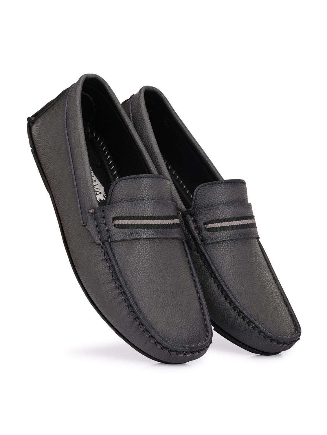 grey synthetic slip on loafers - 18905401 -  Standard Image - 3