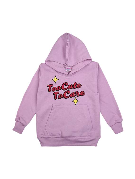 chest print hood neck sweatshirt