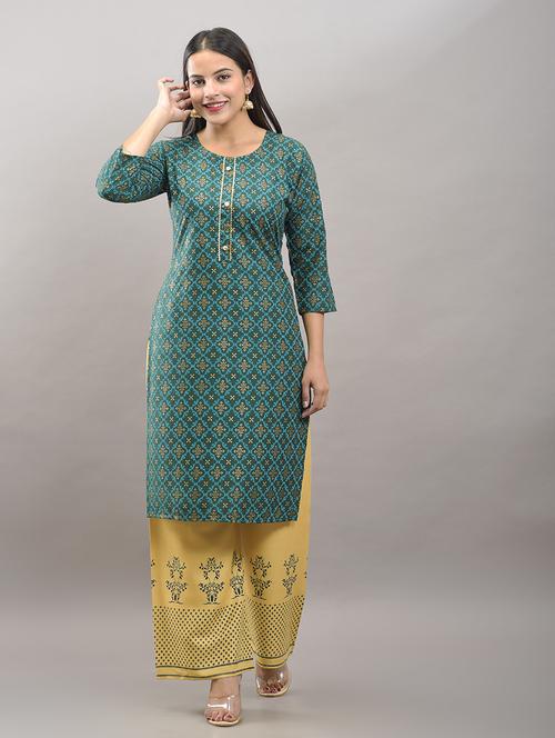 printed straight kurta set - 18908101 - Standard Image - 0