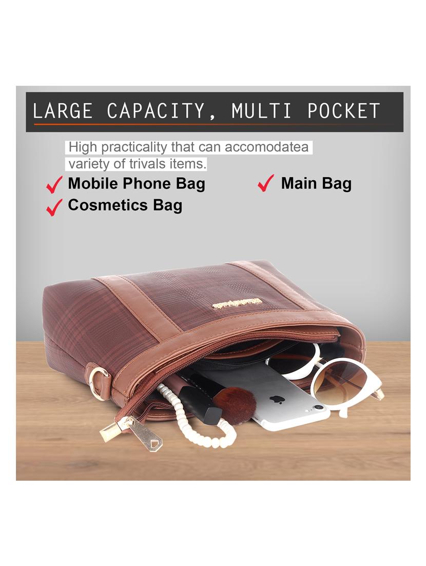 tan leatherette (pu) sling bag - 18909265 - Standard Image - 3
