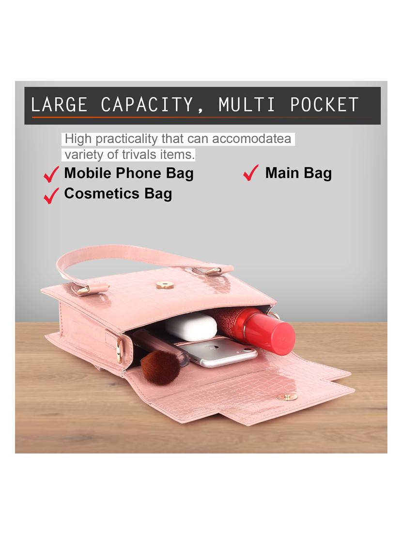 pink leatherette (pu) sling bag - 18909281 - Standard Image - 3