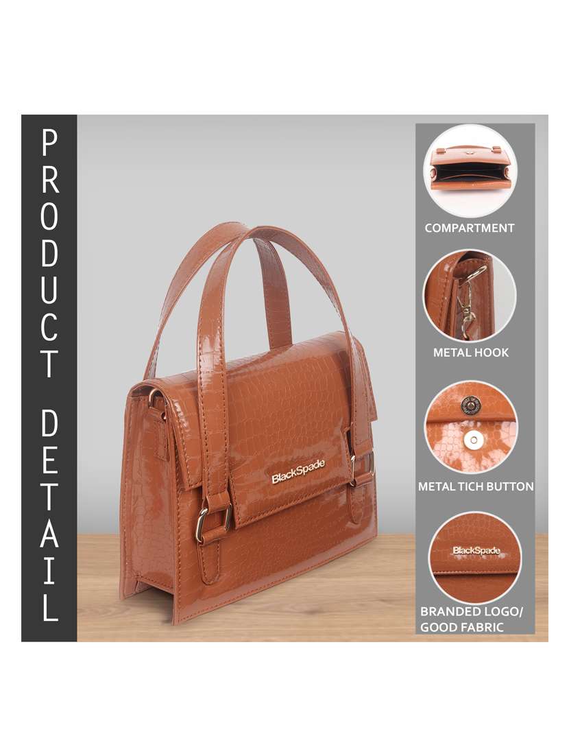 tan leatherette (pu) sling bag - 18909282 - Standard Image - 3