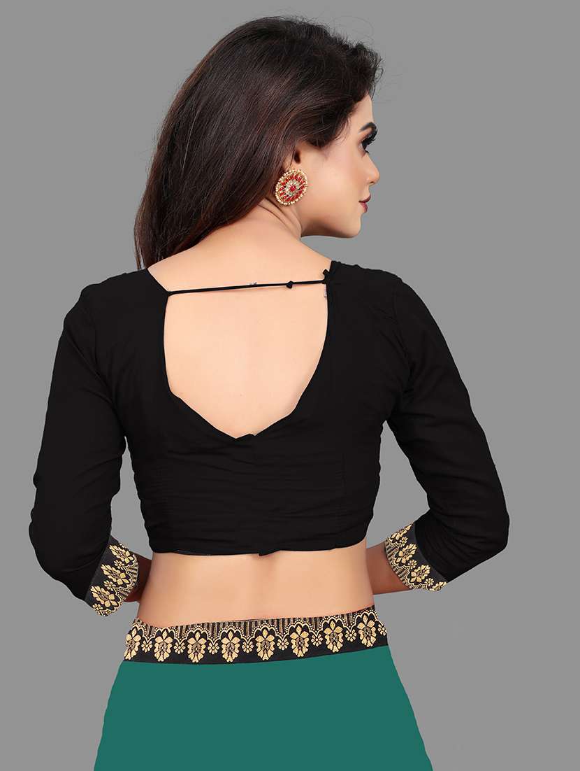 women's bordered green colored saree - 18909473 -  Standard Image - 3