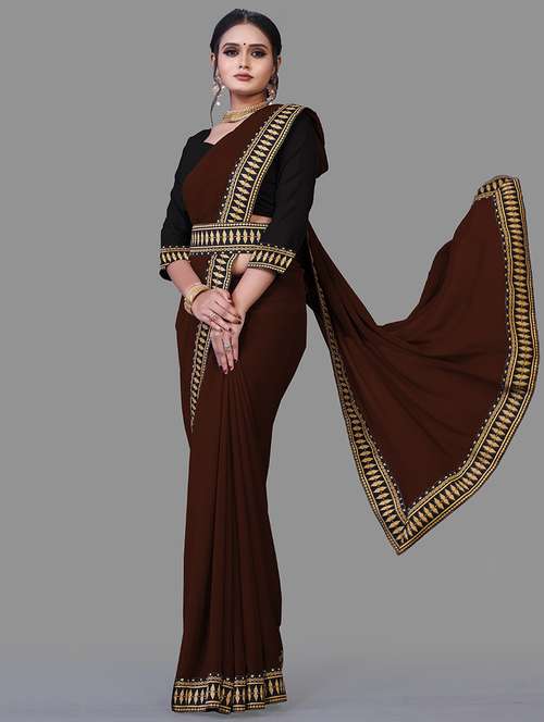 women's bordered royal blue colored saree - 18909898 -  Standard Image - 0