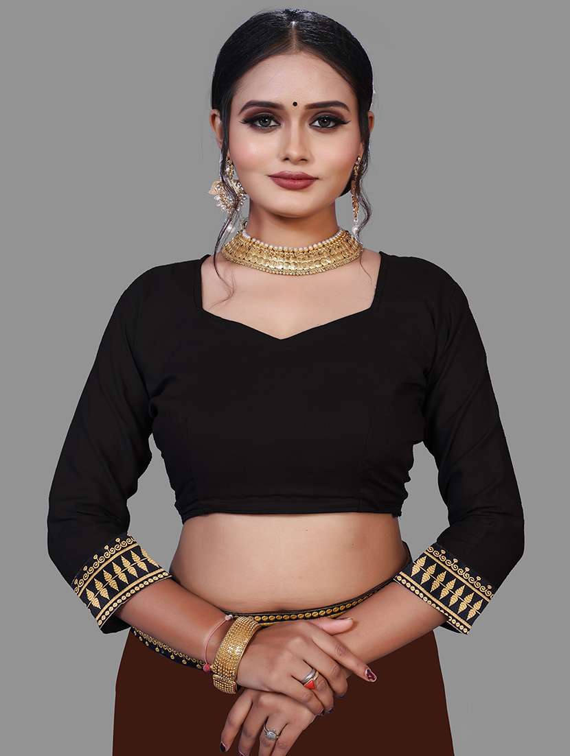 women's bordered royal blue colored saree - 18909898 - Standard Image - 3