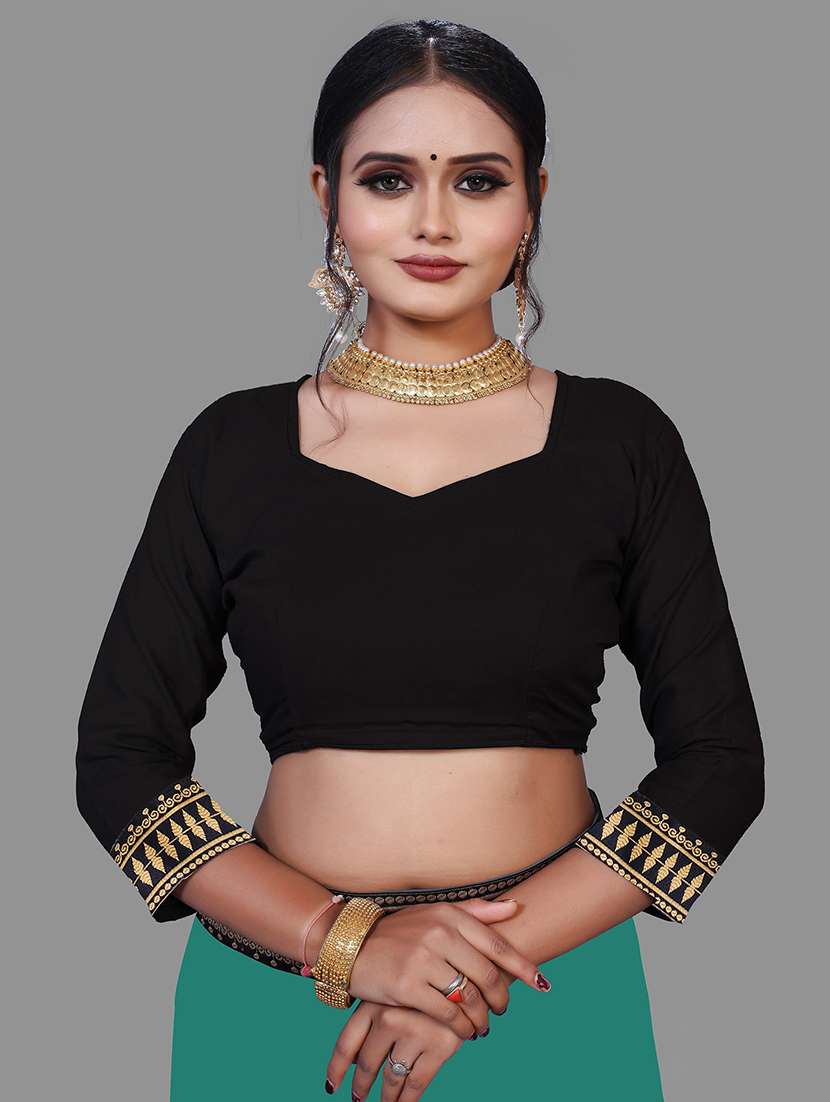 women's bordered green colored saree with blouse - 18909910 - Standard Image - 3