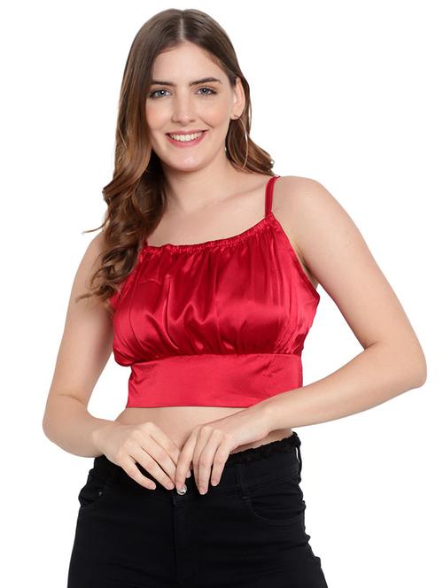 red square neck crop top - 18912701 -  Standard Image - 0