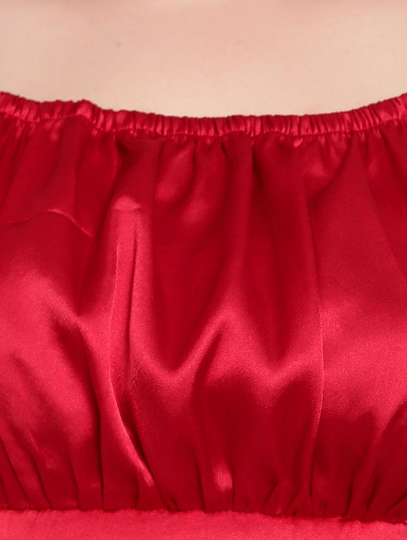 red square neck crop top - 18912701 - Standard Image - 3