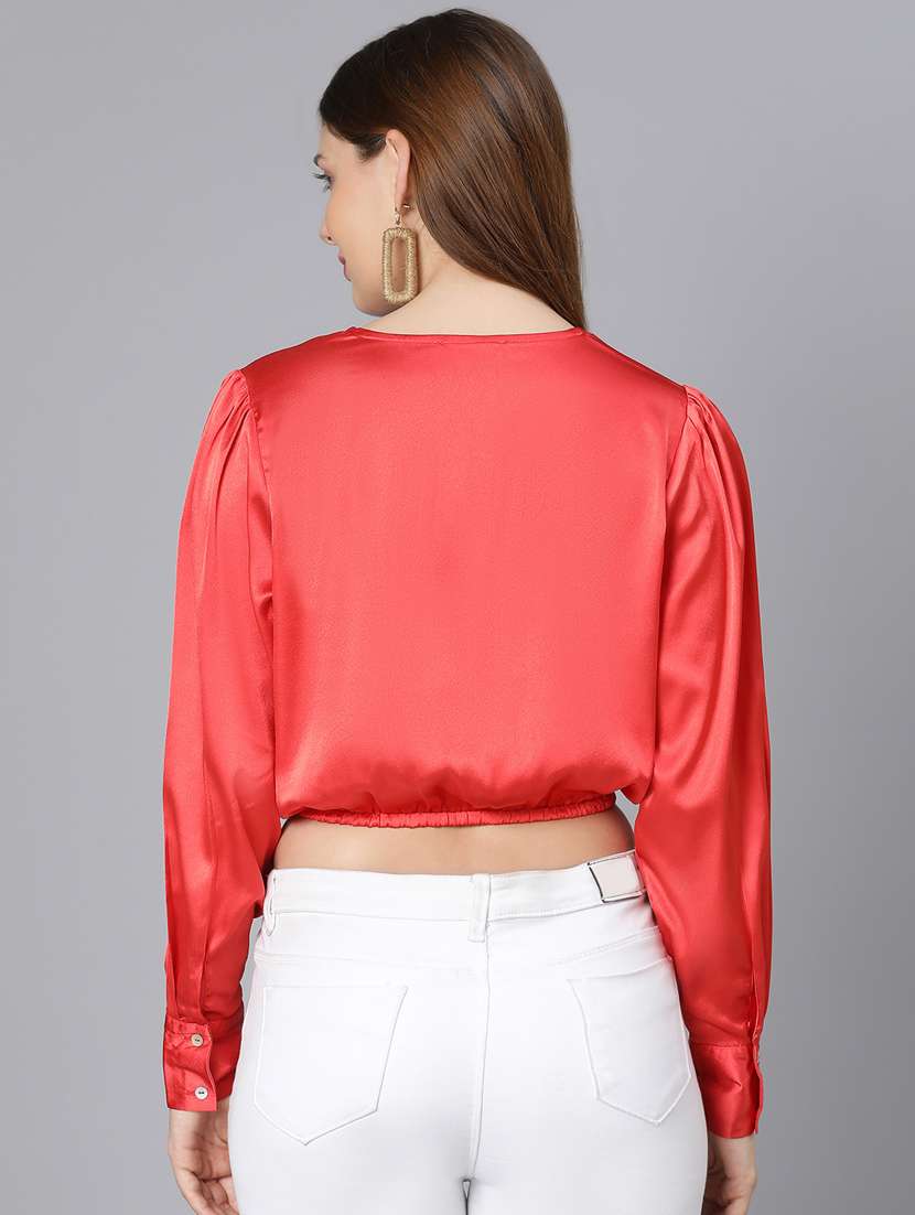 women's crop v neck top - 18912739 -  Standard Image - 3