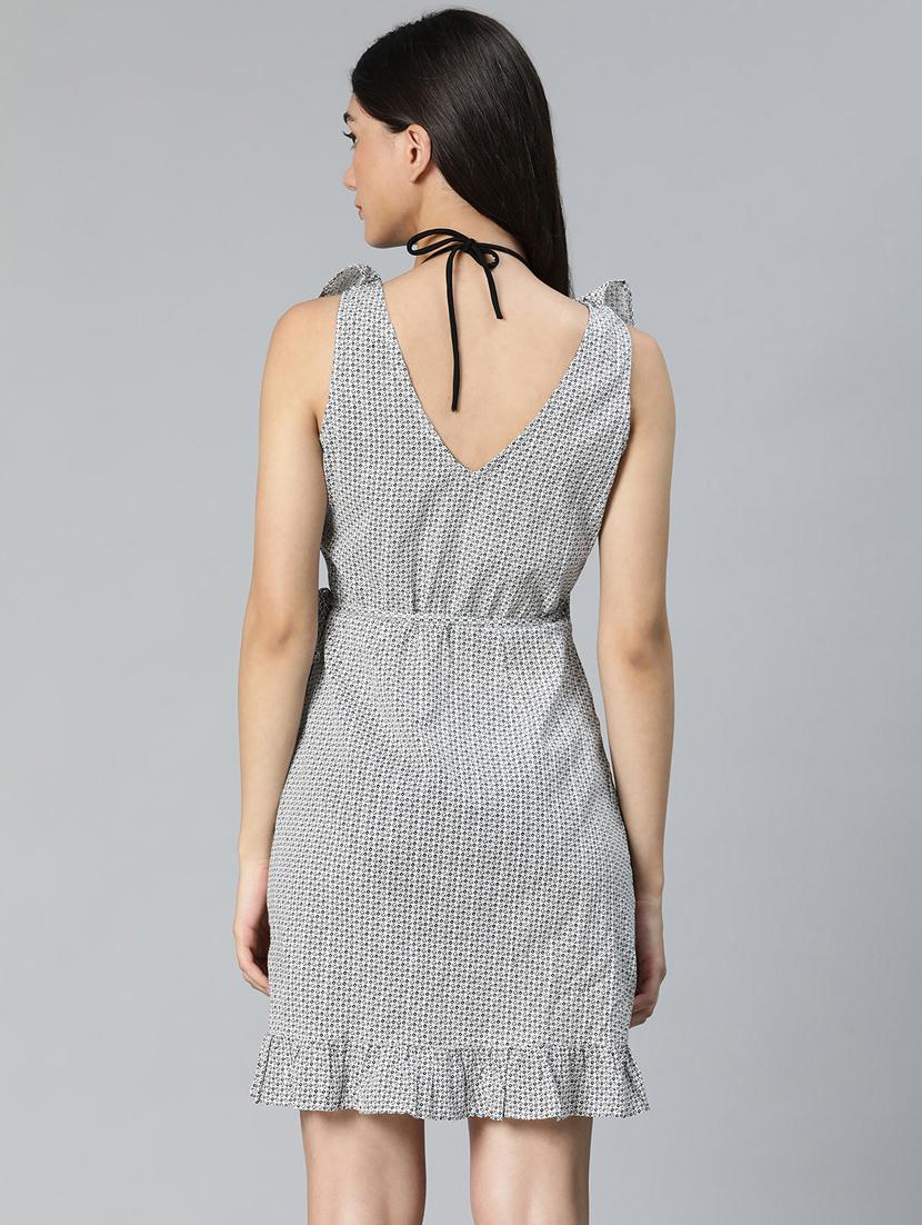 women's wrap micro print dress - 18913129 - Standard Image - 3