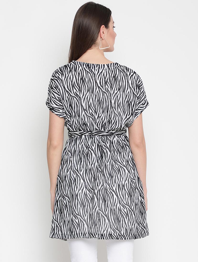 tie front animal print maternity wear tunic - 18913351 - Standard Image - 3