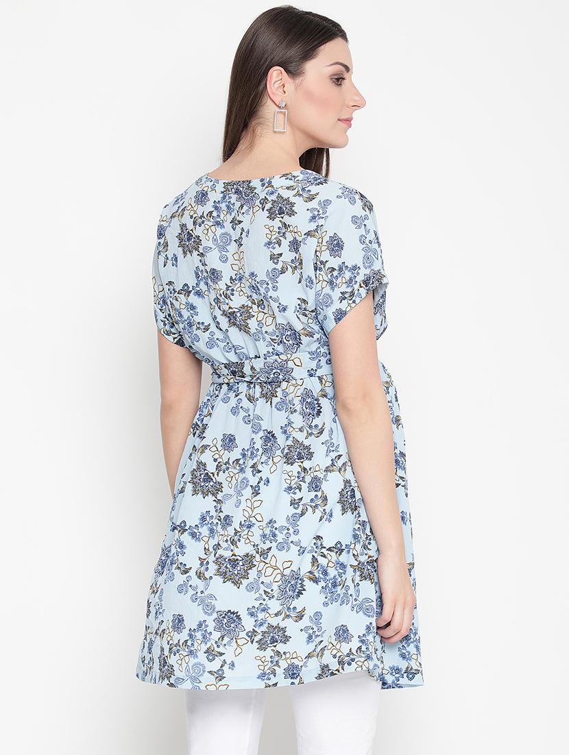 tie front floral maternity wear tunic - 18913353 - Standard Image - 3
