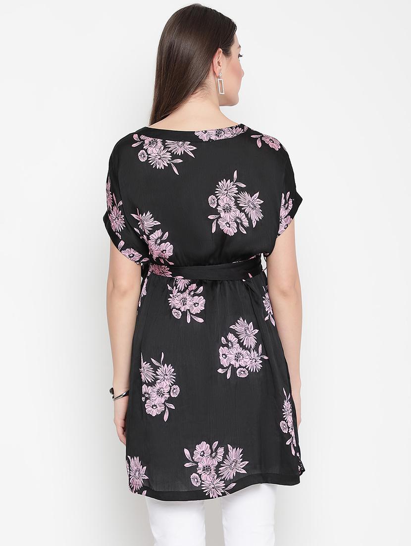 tie front floral maternity wear tunic - 18913355 - Standard Image - 3